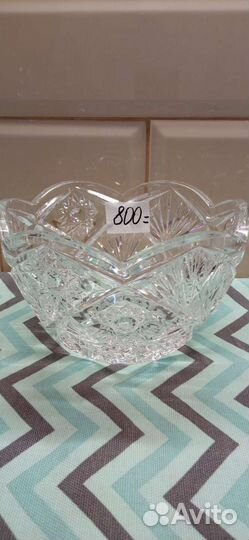 Хрустальные вазы. Салатник, конфетница, ладья СССР