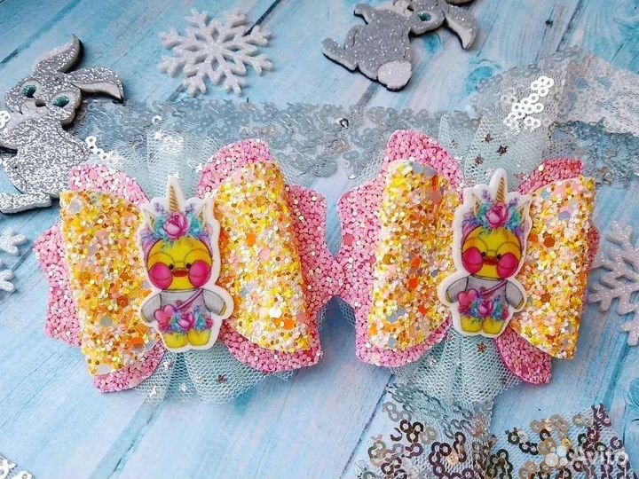 Бантики для волос ручной работы. Резиночки для вол