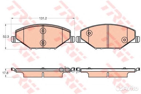 Колодки тормозные дисковые перед GDB2027 TRW