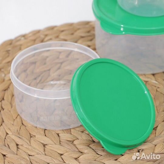 Набор контейнеров пищевых круглых Доляна, 3 шт: 15