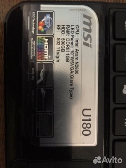 Ноутбук msi u180