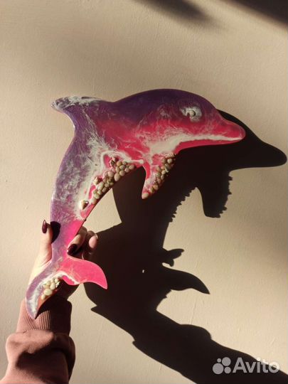 Дельфин картина эпоксидная смола