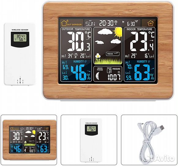 Новая USA Color Weather Station Alarm Clock FJ3365