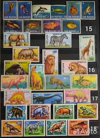 Коллеция марок фауна 60-90х 7 (чистые )