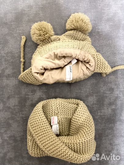 Шапка с помпоном и снуд