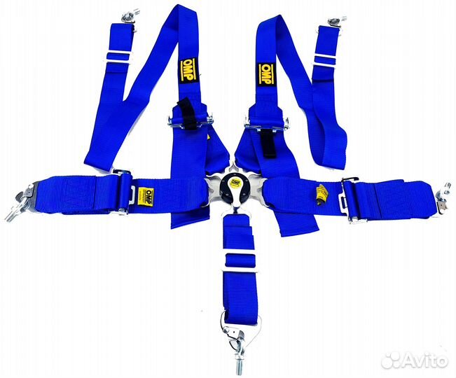 Ремни безопасности - OMP 76-50мм - 5 Точек (синий)