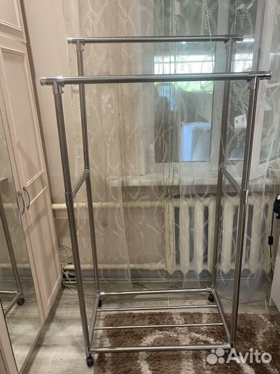 Вешалка напольная для одежды, двойная