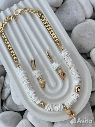 Комплект колье и серьги