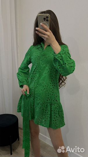 Платье летнее зеленое 40