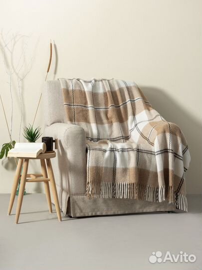 Плед шерстяной на кровать Venera 140х200, Бежевый