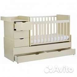 Кроватка- трансформер скв-5 Жираф 4 ящика