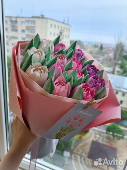 Тюльпаны из зефира букет съедобный сладкий