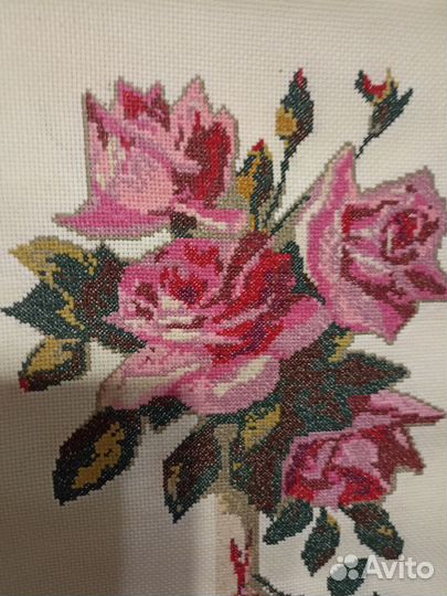 Картина вышивка крестом розы