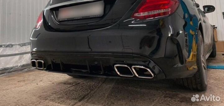 Диффузор Mercedes C-class w205 С63 AMG стиль 2019+