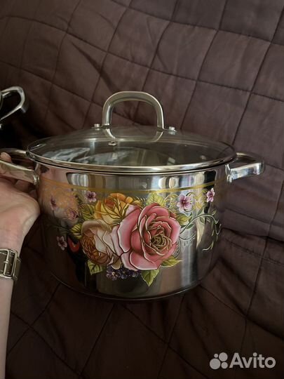 Кастрюля из нержавейки 5 литров,новая