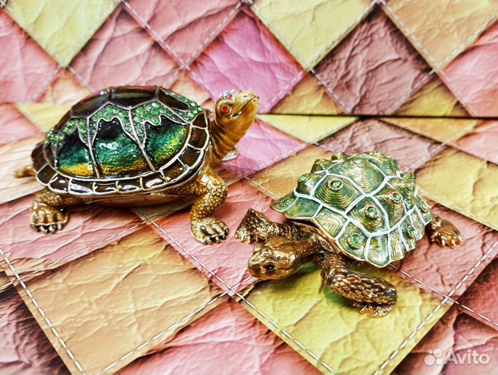 Шкатулка со стразами Черепаха