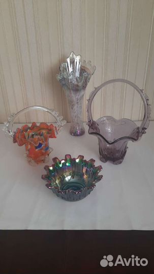 Посуда из цветного стекла СССР