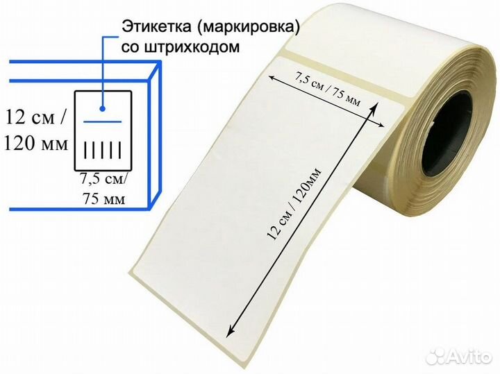 Термоэтикетки 75/120
