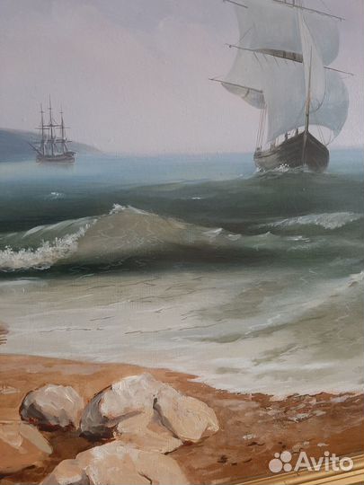 Картина На море маслом на холсте 98 * 70см