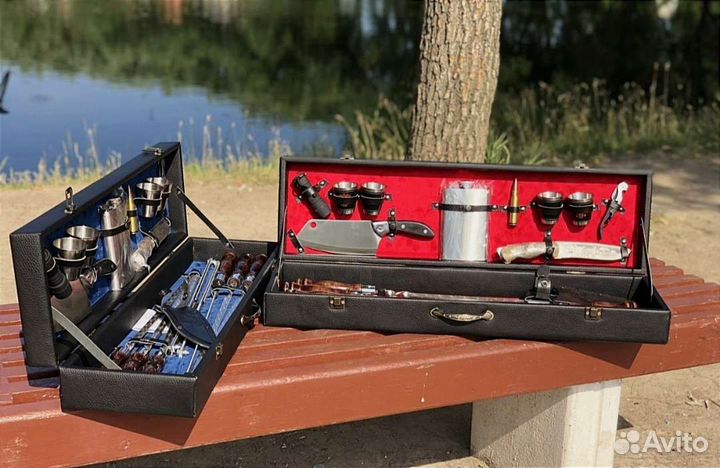 Подарочный набор шампура стопки мангал фляжка