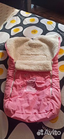 Зимний конверт в коляску на овчине