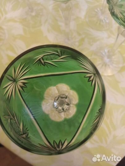 Фужеры цветной хрусталь. Винтаж