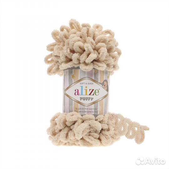 Пряжа Alize Puffy (Ализе Пуффи) цвет 310 (Медовый)