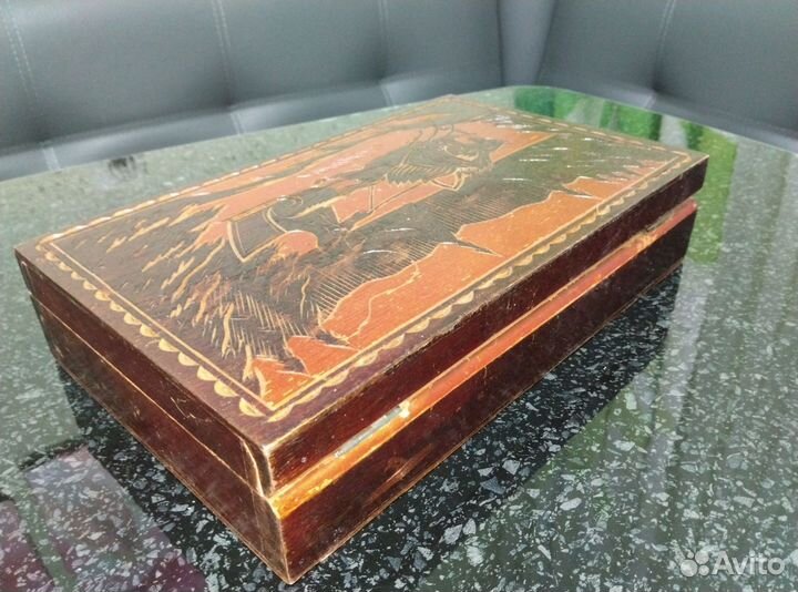 Шкатулка деревянная СССР, винтаж, редкость