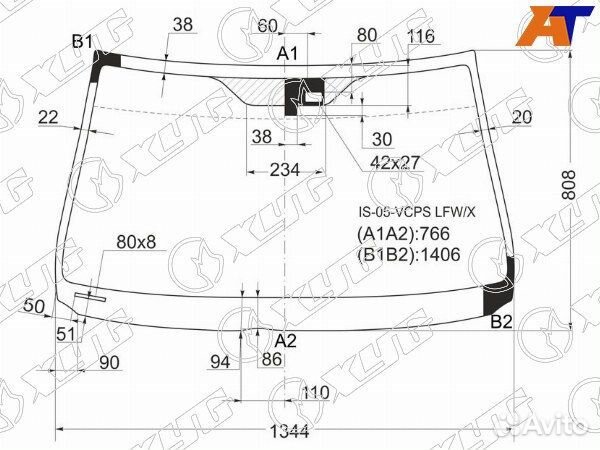 Стекло лобовое lexus IS250