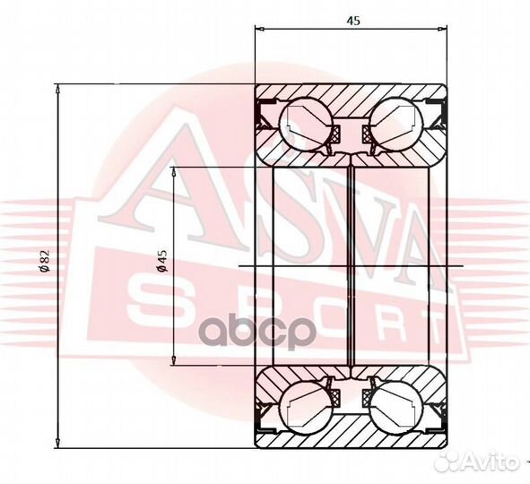 Подшипник ступичный задний DAC45820045 asva