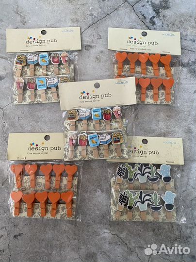 Прищепки канцелярские деревянные (цена за все)