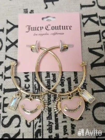 Серьги Juicy Couture оригинал бижутерия