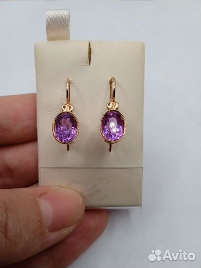 Винтажные золотые серьги 583 проба