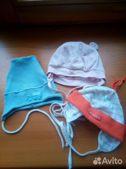 Шапка Baby Go новая и шапочка вязаная до года