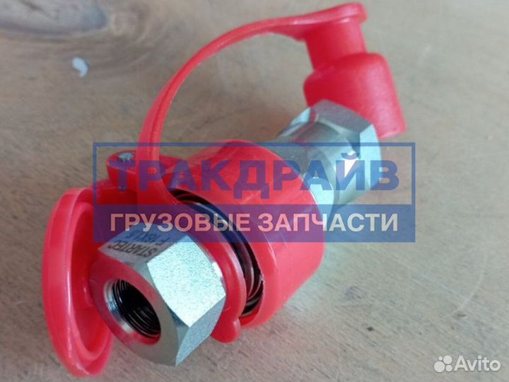 Евроразъем пневматический M16 с клапаном красный