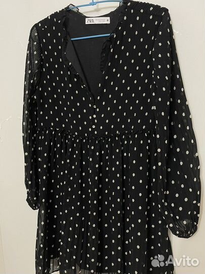 Винтажное платье в горошек