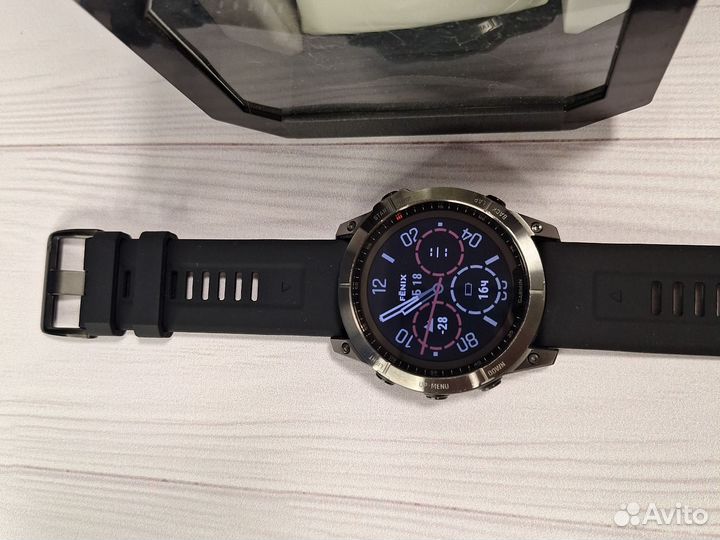 Часы Garmin Fenix 7X Solar Slate gray & black band