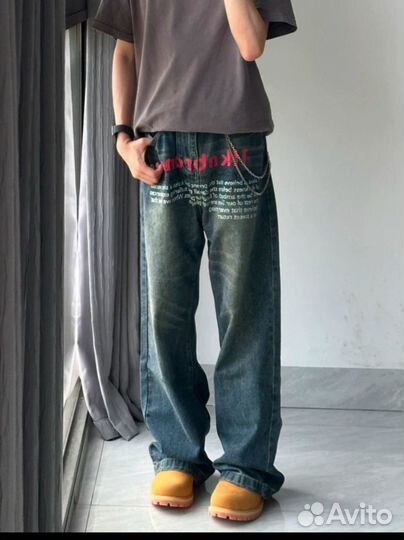Джинсы клеш y2k мужские