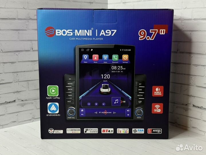 Магнитола Bos mini A97 android 4/64 9 дюйм Тесла