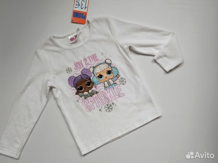 Теплая велюровая пижама для девочки 116 см