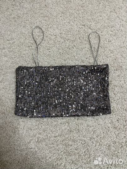 Топ из паеток Zara