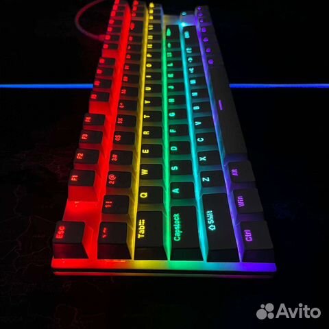 Игровая механическая клавиатура белая 87 клавиш