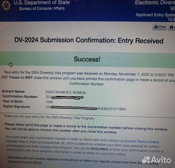 Оформление на Лотерею Грин кард/Green Card DV-2025