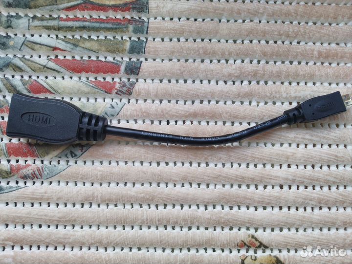 Переходник кабель hdmi то micro hdmi 15 см черный