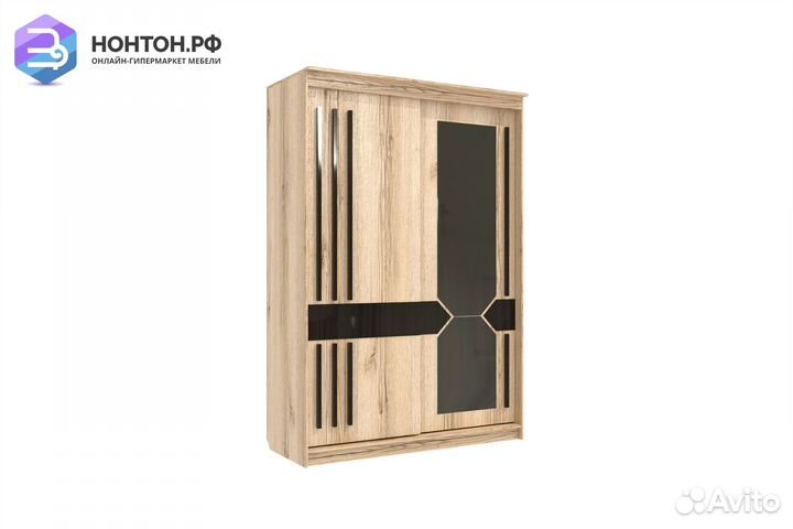 Шкаф-купе №25 Блэк 1.5 м делано / лакобель / черны