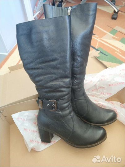 Сапоги кожаные женские 41