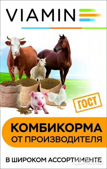 Комбикорма, концентраты, премиксы