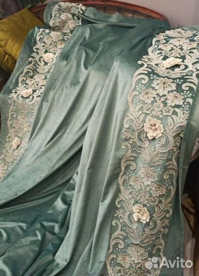 Шторы из шелкового бархата на три окна