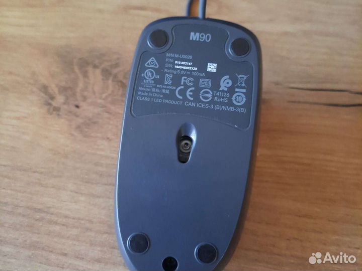 Мышь проводная Logitech M90 черный