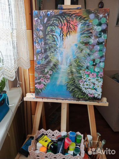 Картины на холсте на подрамнике акрилом 
